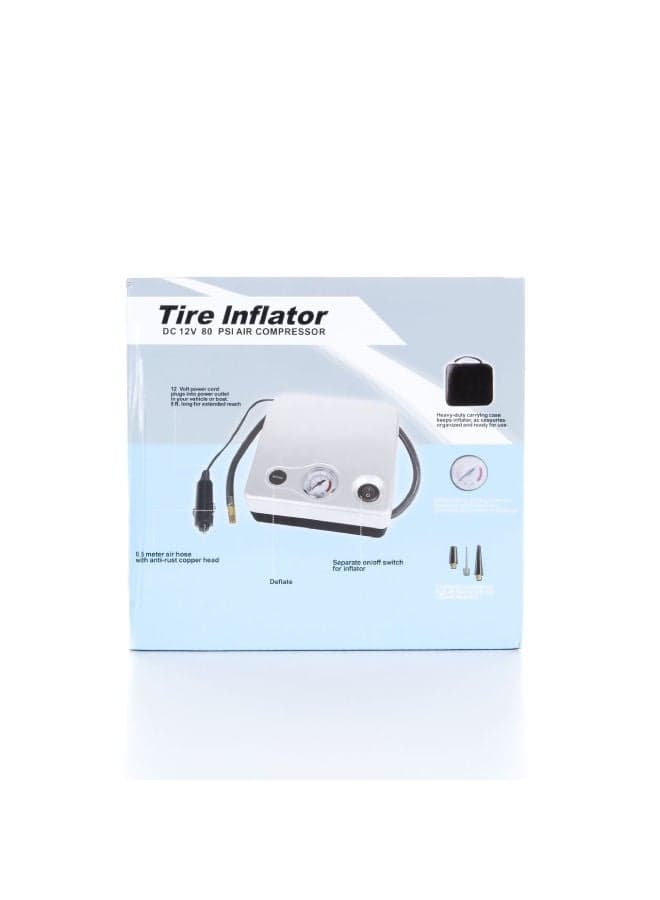 Portable Air Compressor, Tire Inflator 80PSI, 1 Cylinder