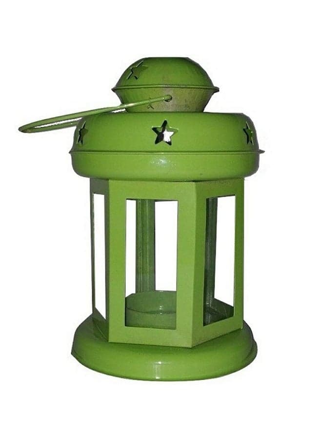Ramadan Lantern Candle Holder Green 21x12cm