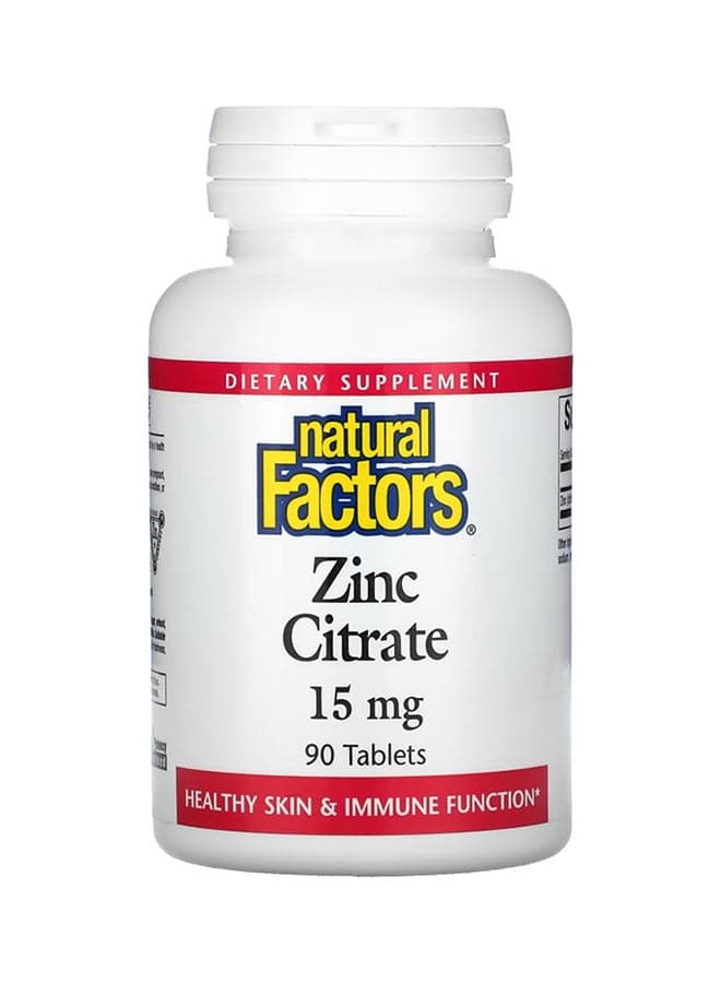 Zinc Citrate 15 mg Dietary Supplement - 90 Tablets