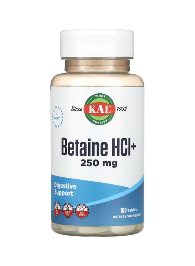Betaine HCl Plus Repsin Base Digestive Aid- 100 Tablets