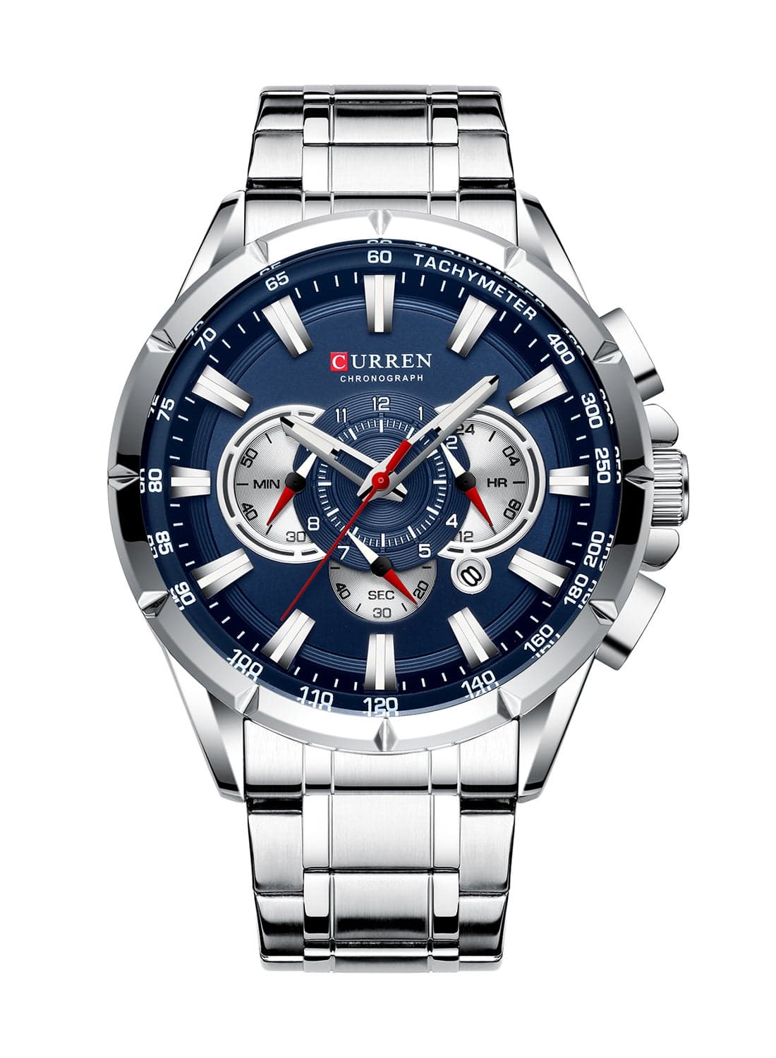 Men's Waterproof Stainless Steel Band Chronograph Quartz Watch 8363