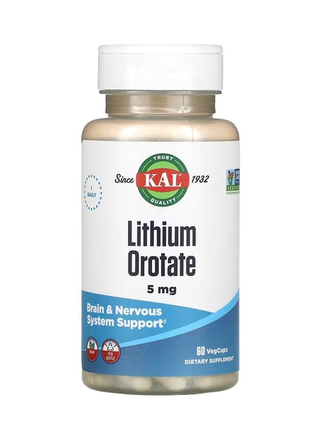 Lithium Orotate Dietary Supplement - 60 VegCaps