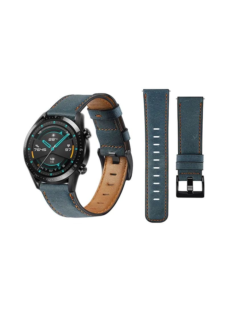 Leather Replacement Band For Huawei Watch GT/GT2 Blue