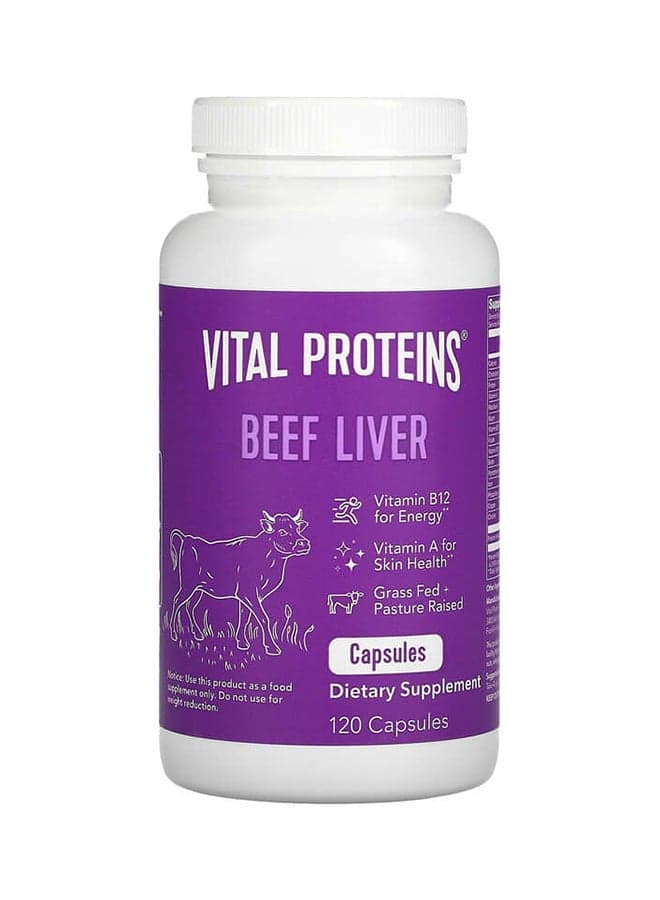 Beef Liver 750mg Dietary Supplement - 120 Capsules