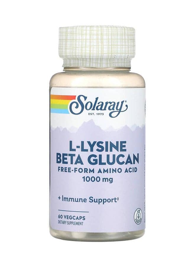 L-Lysine Beta Glucan 1000mg Dietary Supplement - 60 Capsules