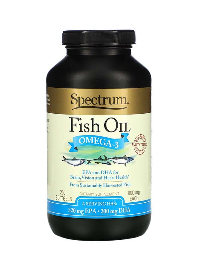 Fish Oil Omega 3 - 250 Softgels 1,000 mg