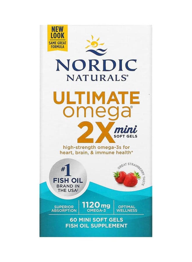 Ultimate Omega 2X 1120 mg Dietary Supplement - 60 Mini Softgels 560 mg