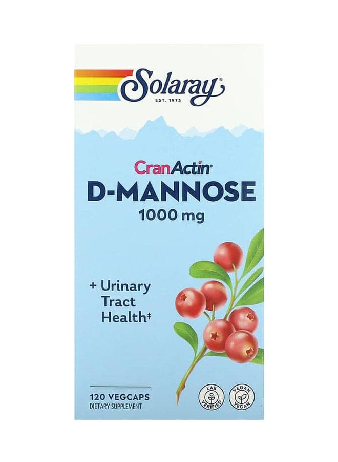 D-Mannose With CranActin Urinary Tract Health - 120 Veg Caps 1,000 mg