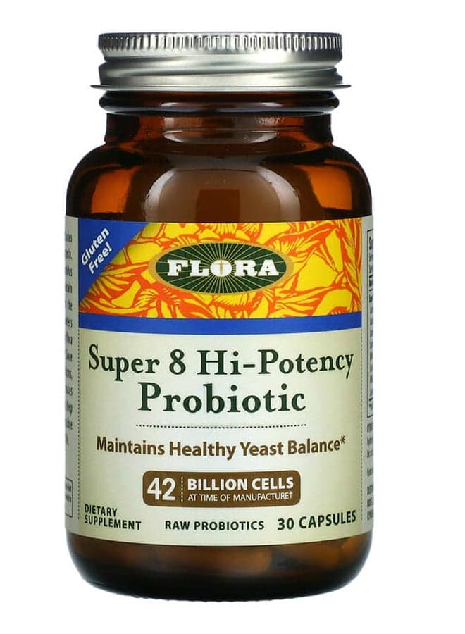 Flora, Super 8 Hi-Potency Probiotic, 42 Billion Cells, 30 Capsules