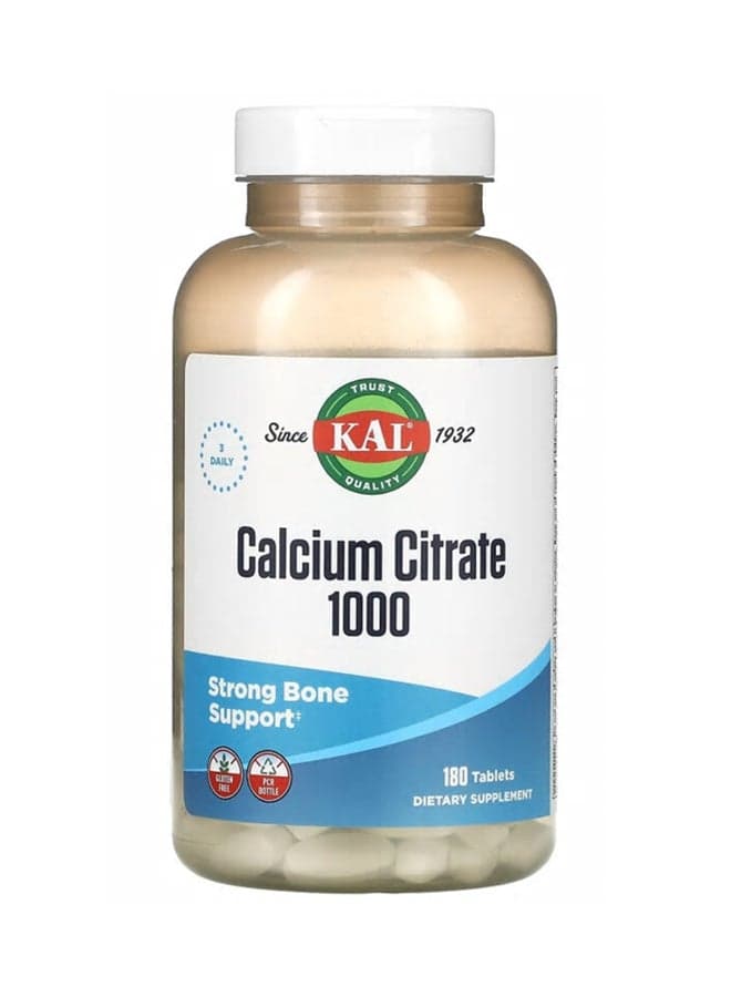 Calcium Citrate 1000 mg Dietary Supplement - 180 Tablets