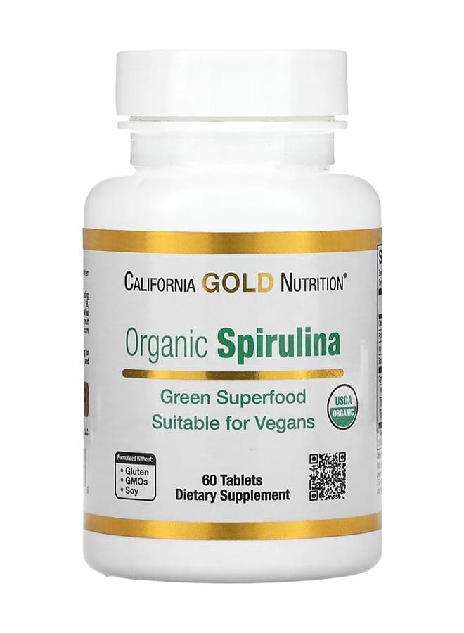 Organic Spirulina Dietary Supplement - 60 Tablets 500 Mg