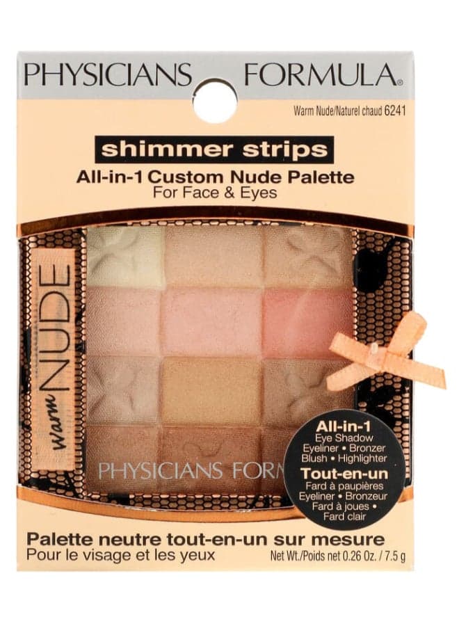 Shimmer Strips All-In-1 Custom Nude Palette For Face And Eyes Warm Nude