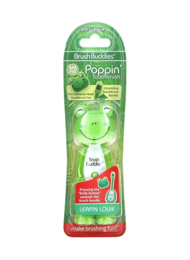Poppin Leapin' Louie Soft Brush Green 1.63x2.13x7.56inch
