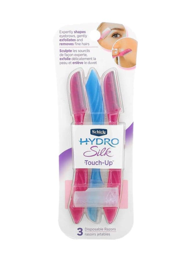 Pack Of 3 Silk Touch-Up Multipurpose Razor Tool Pink/Blue