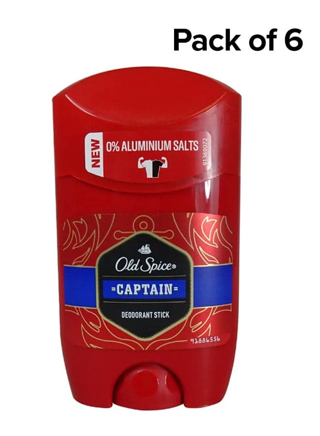 Captain Deodorant Stick Pack Of 6 50ml