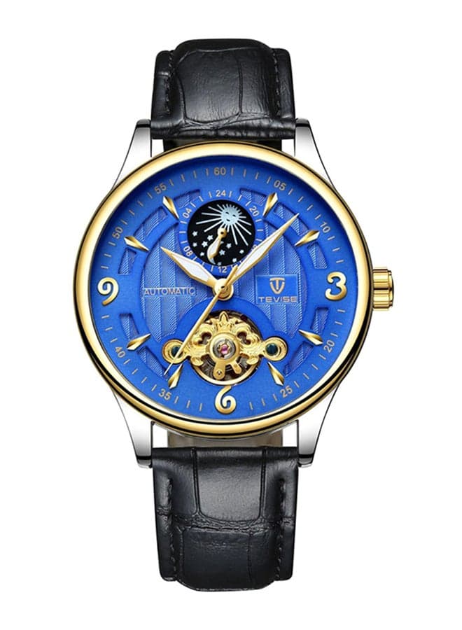 Men's Leather Chronograph Watch T820B GBL