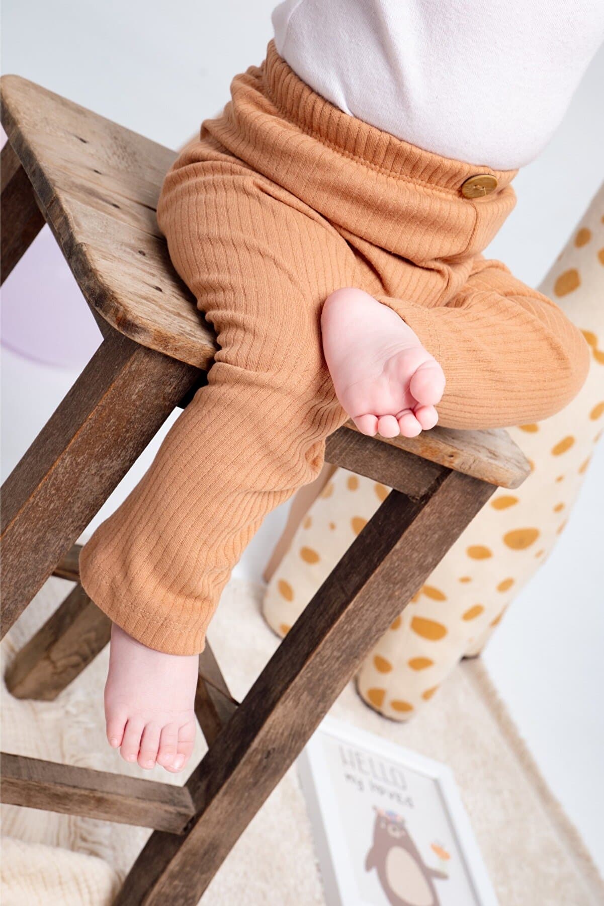 Unisex Organic Cotton Ribbed Kids Leggings Baby Leggings