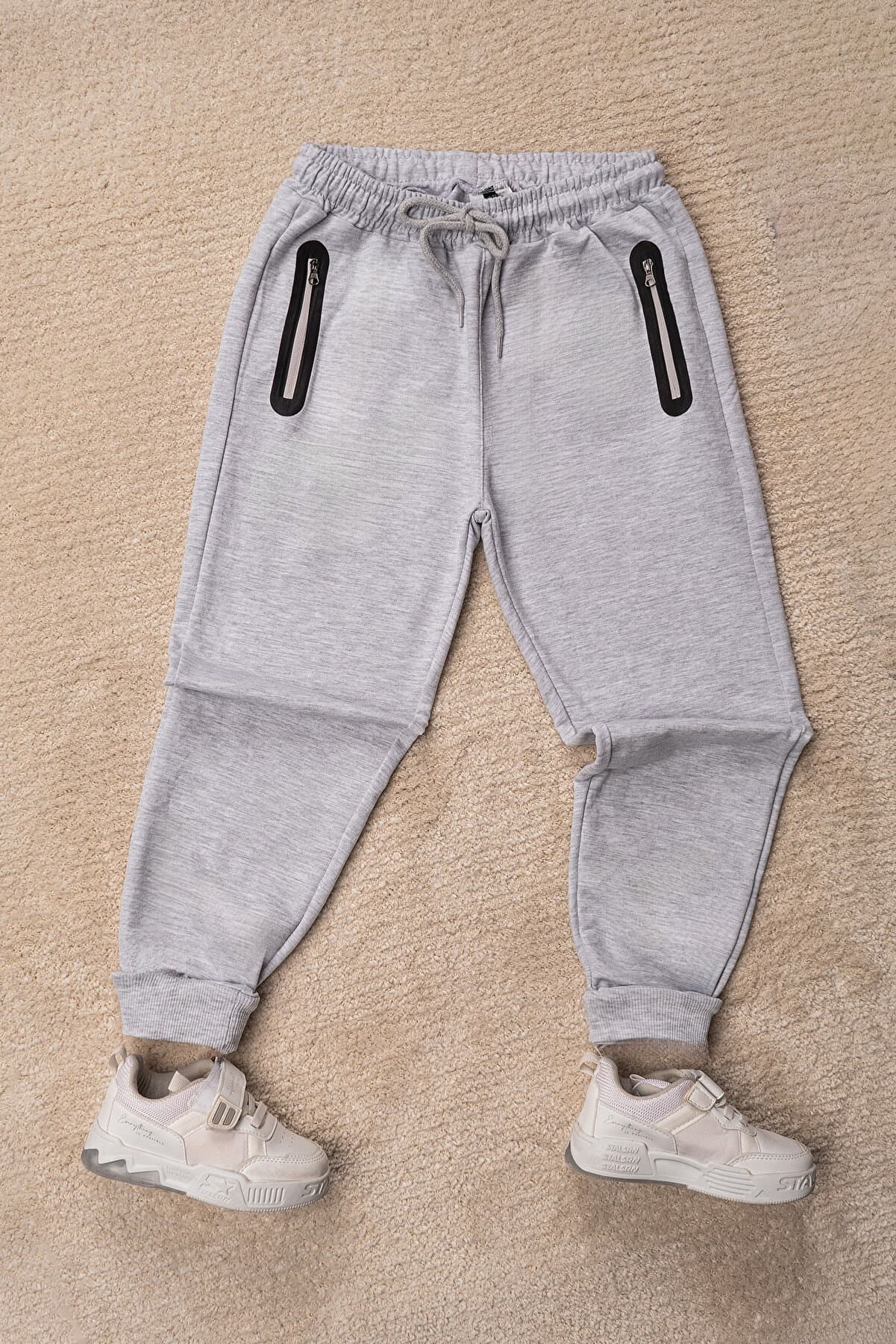 Sweatpants Waist Lace up Zipper Pocket Solid Color 100% Cotton Bottom Set