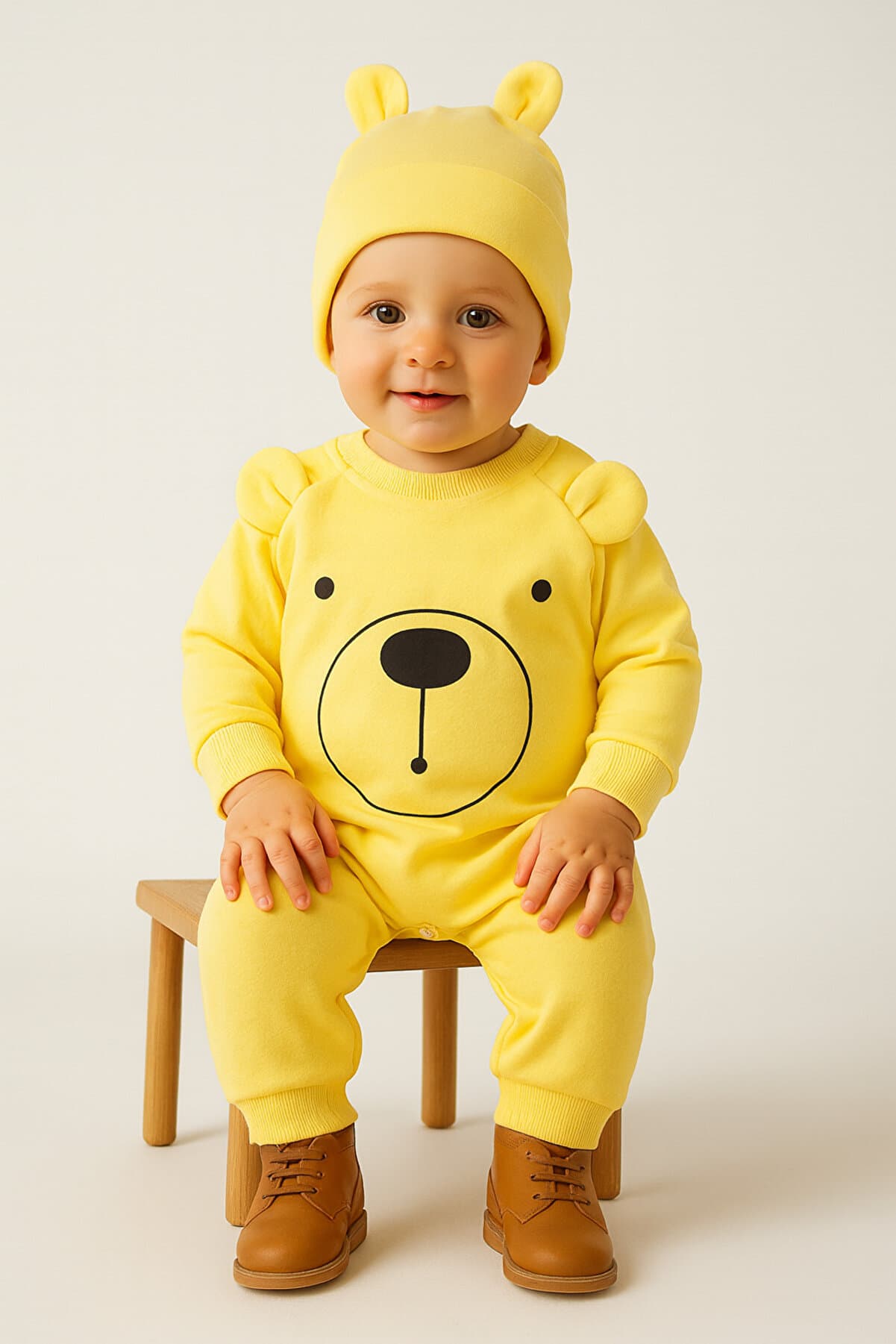 Baby Rompers with Smiley Face and Hat