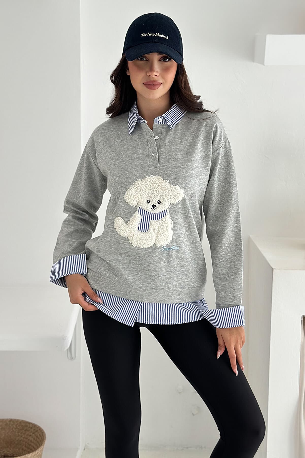 Women's Embroidered Plush Teddy Bear Sweatshirt – Fun & Urban Style