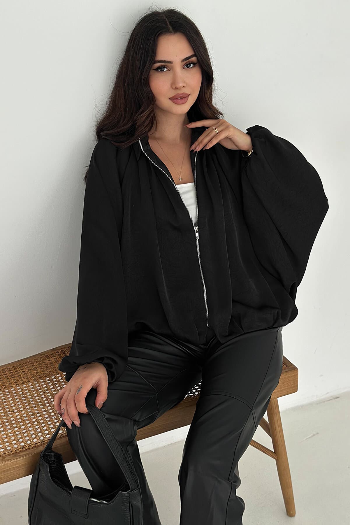 Women's Balloon Sleeve Gathered Jacket – Flow Ease