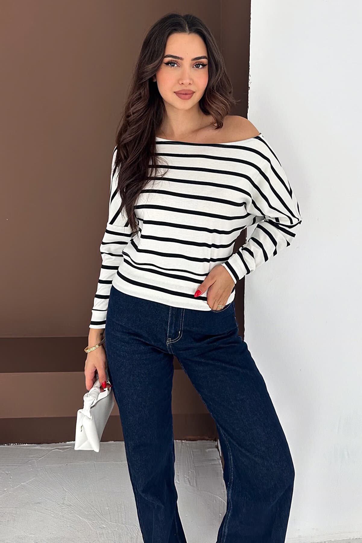 Women's Off-Shoulder Striped Blouse – Paris Touch