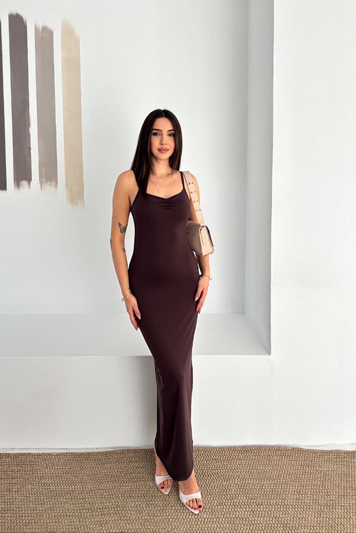 Women's Drawstring Strap Maxi Dress