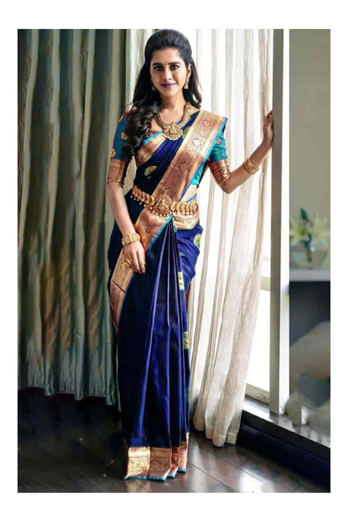 Blue Silk Saree - MAF3008 | Blue