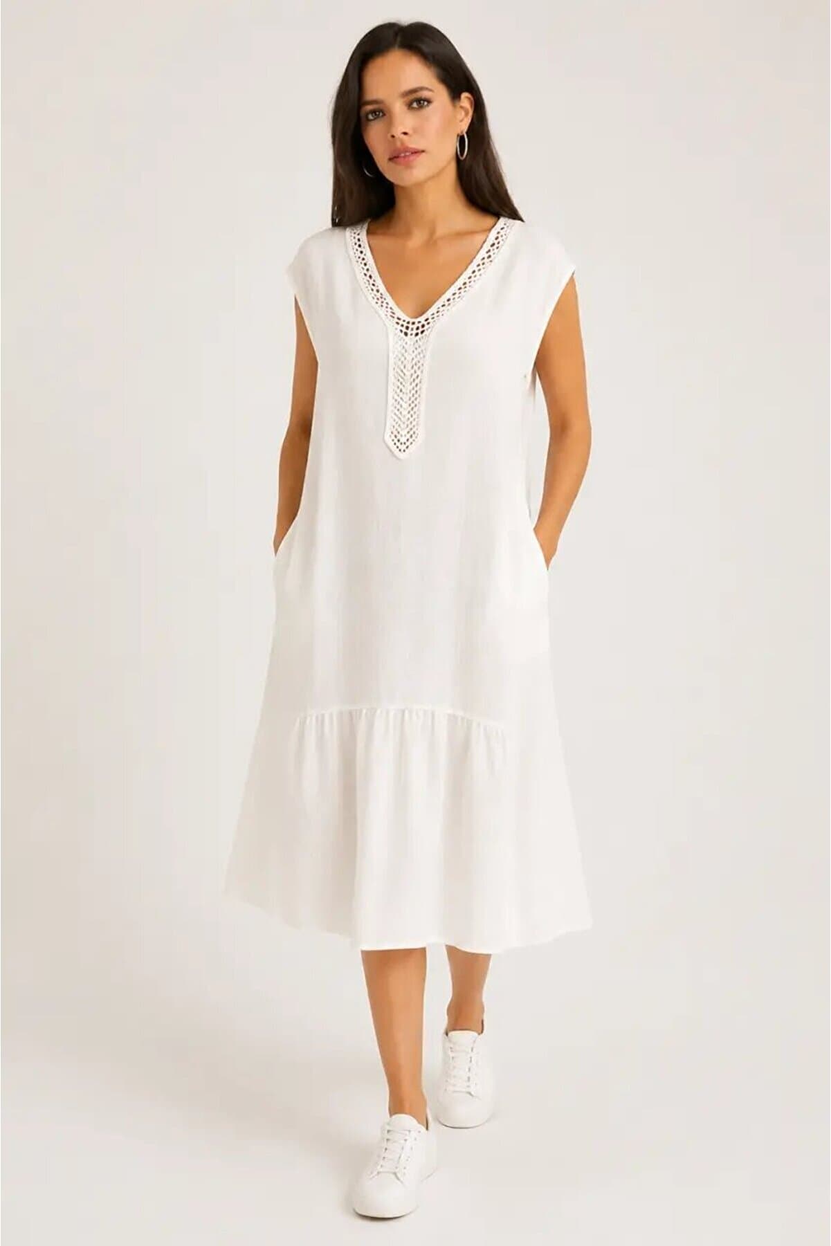 Bohemian Embroidery Detailed Loose Dress