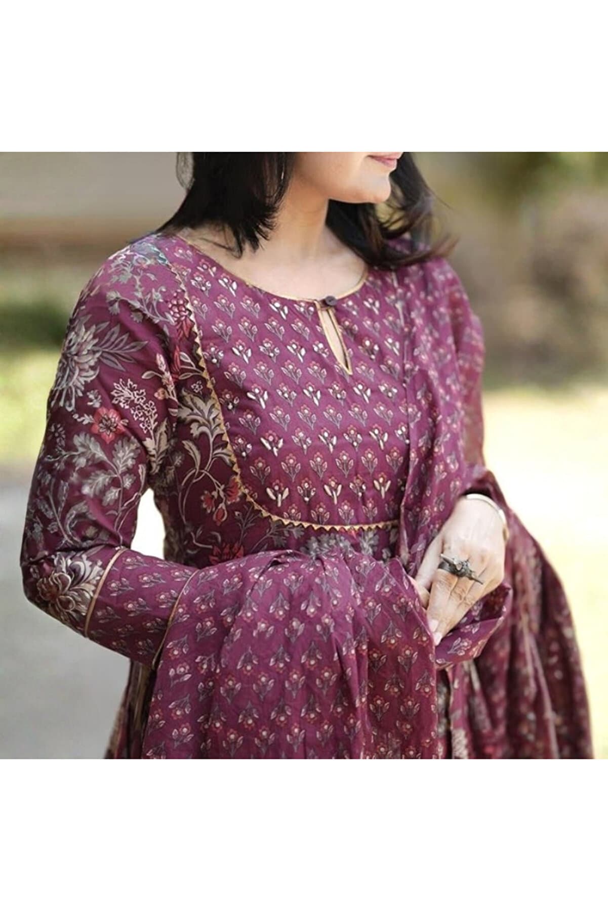 Purple Rayon Salwar Kameez Dupatta - ALV2016-Purple-Size-M-38-Inches