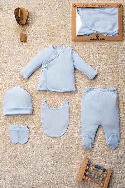 Solid Color Organic Cotton Boxed 5 Piece Hospital Discharge Set