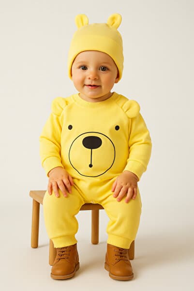 Baby Rompers with Smiley Face and Hat
