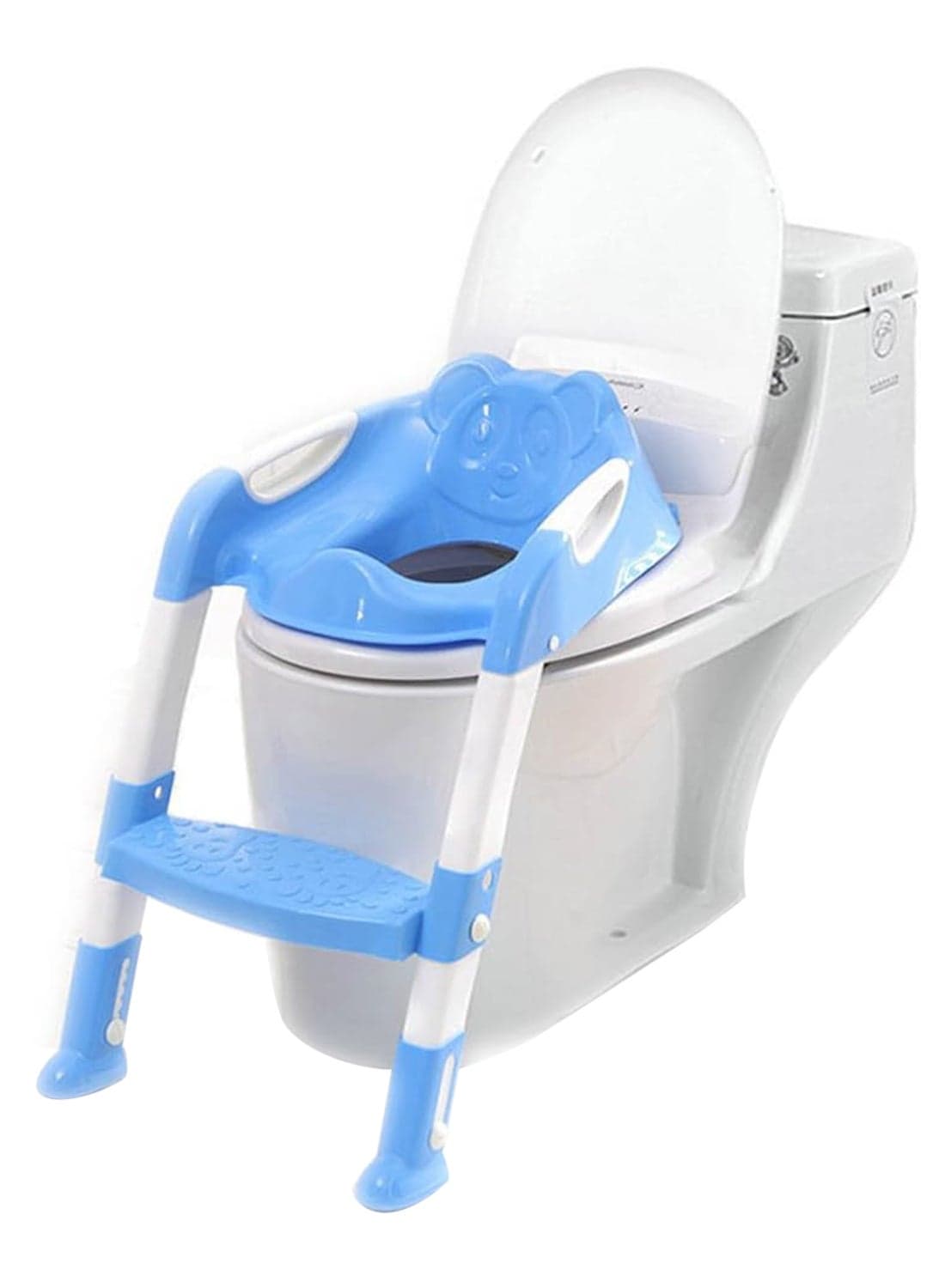 Portable Folding Trainer Toilet Potty Training Ladder Chair For Kids - Blue