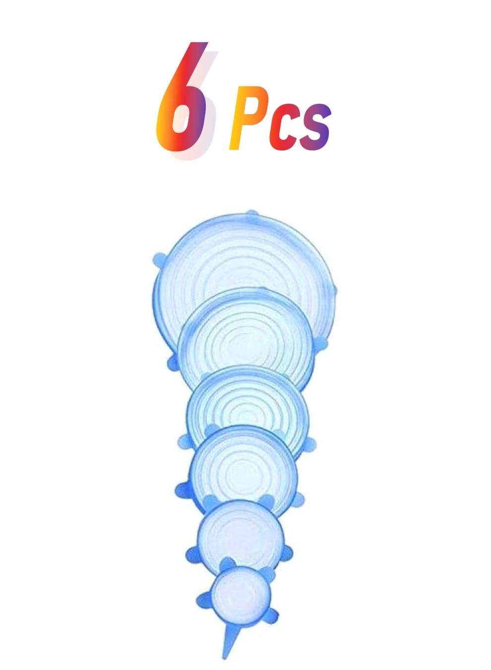 6-Piece Silicone Stretch Lids Blue 6-Piece