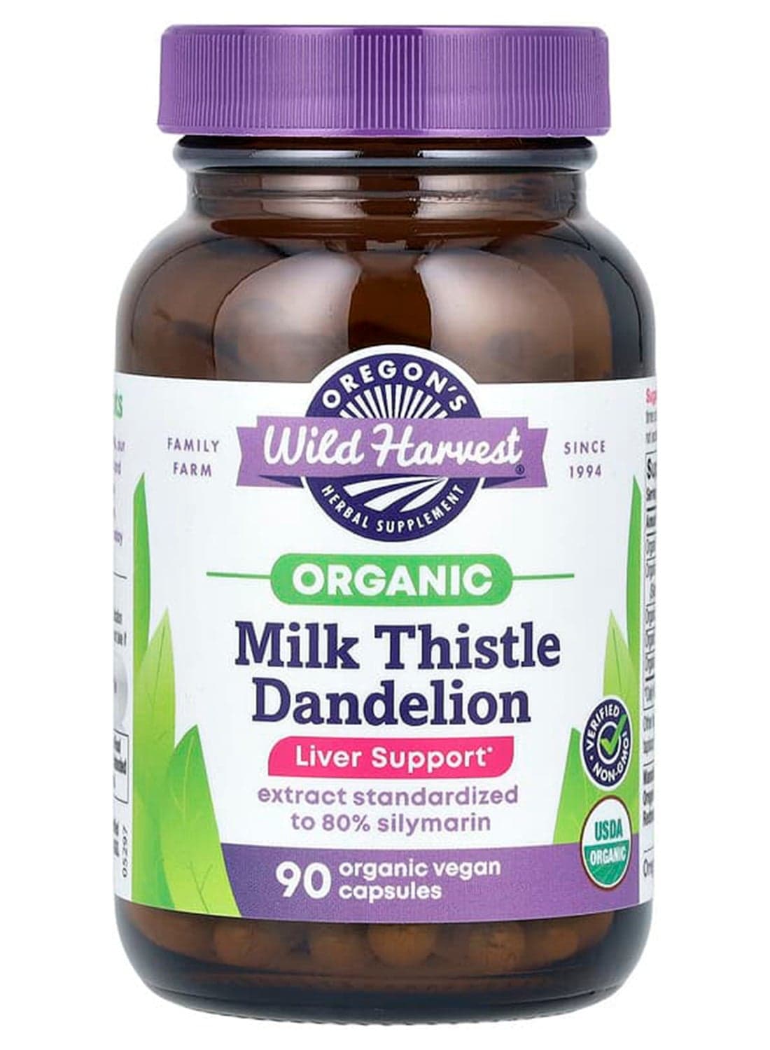 Wild Harvest Milk Thistle Dandelion Supplement - 90 Capsules
