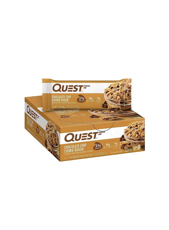 12-Piece Chocolate Chip Cookie Dough Protein Bar