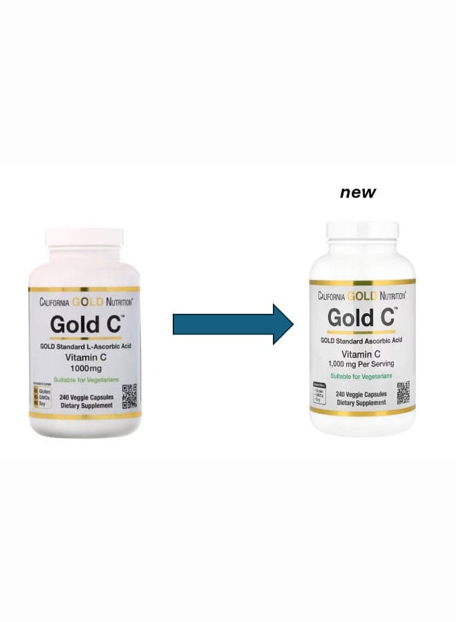 Gold C Vitamin C 1,000mg - 240 Veggie Capsules