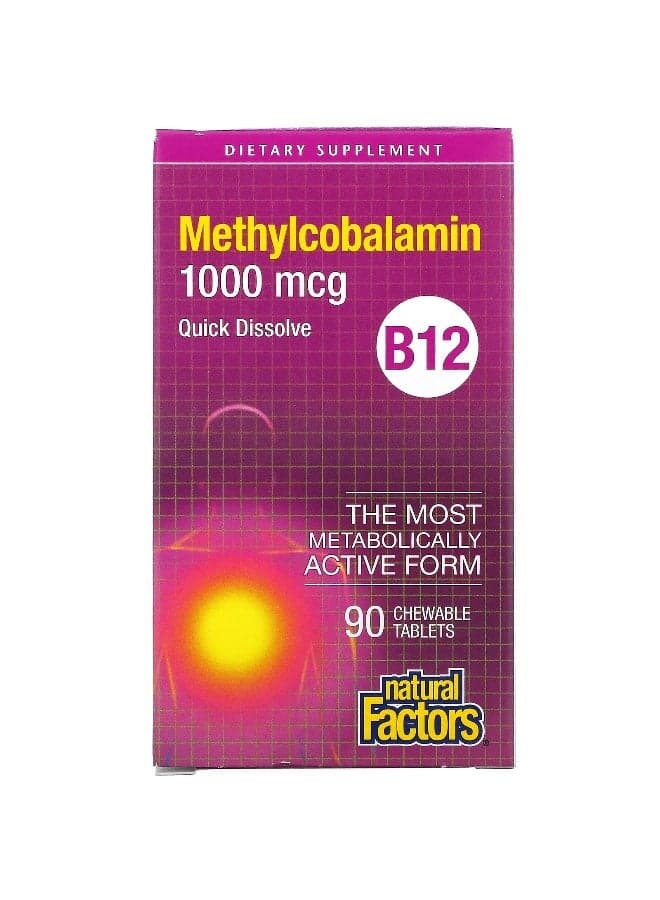 Methylcobalamin, B12, 1000 mcg, 90 Chewable Tablets