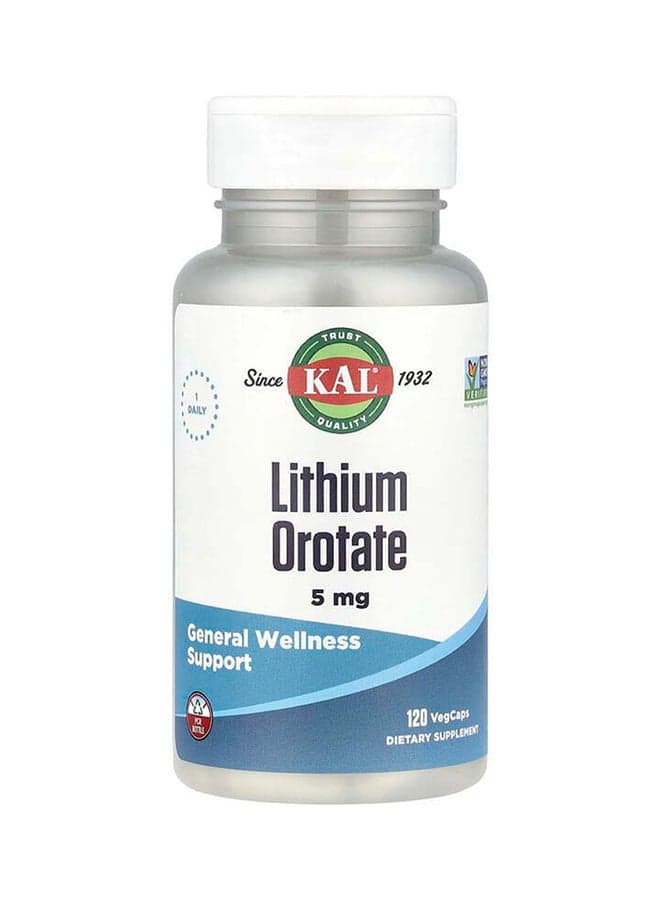 KAL, Lithium Orotate, 5 mg, 120 VegCaps