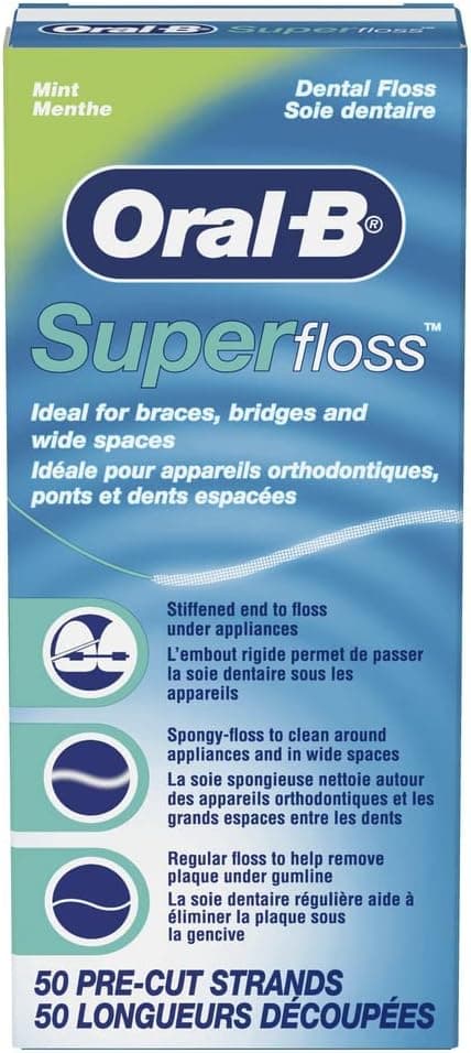 50-Piece Super Floss - Mint White