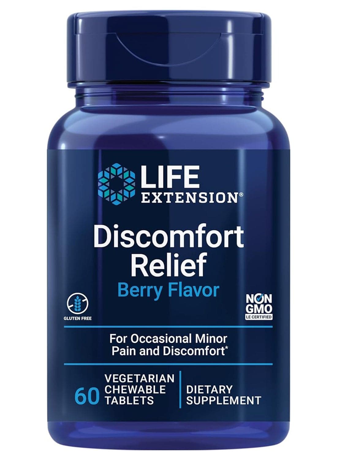 Discomfort Relief Berry flavor, Minor Pain and Discomfort Dietary Supplement - 60 Tablets