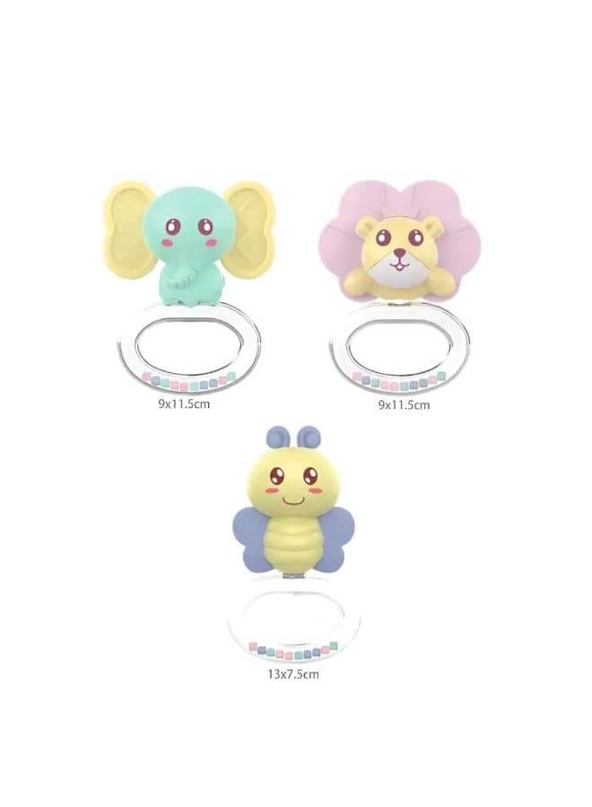 3-Piece Teether Rattle Toys Set