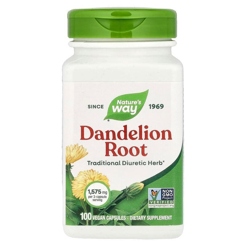 Dandelion Root, Plant Powered 100 Vegan Capsules Packaging may vary