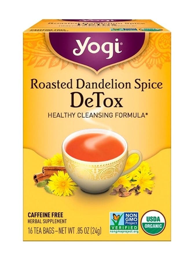 Pack Of 16 Roasted Dandelion Spice Detox Herbal Tea Bags
