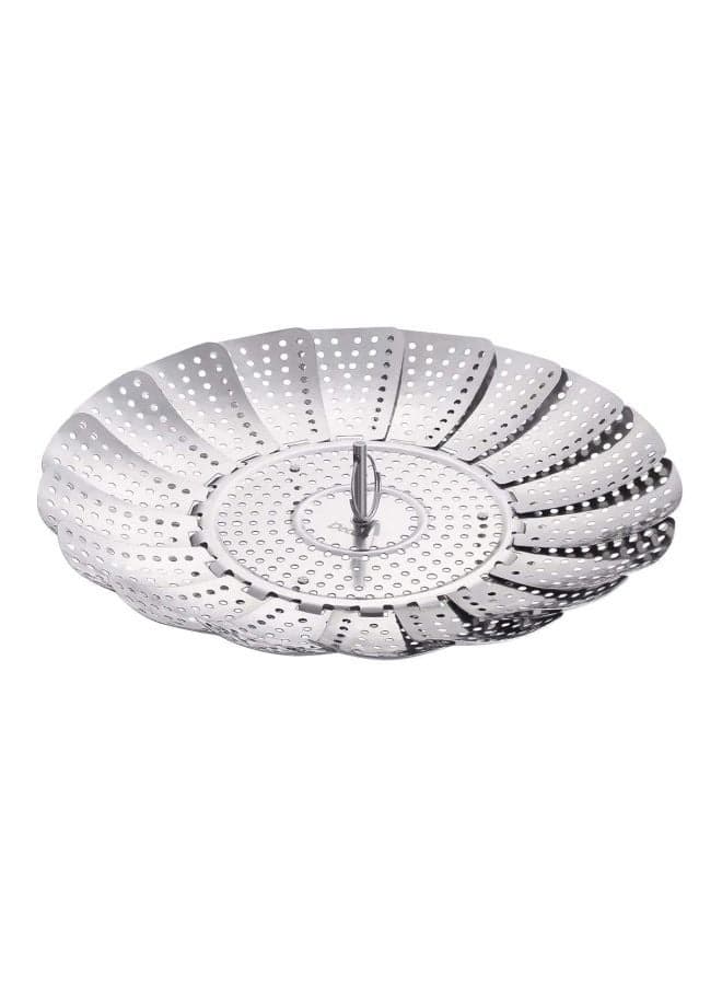Stainless Steel Collapsible Steamer Basket Silver 2.7x5.8x5.8inch