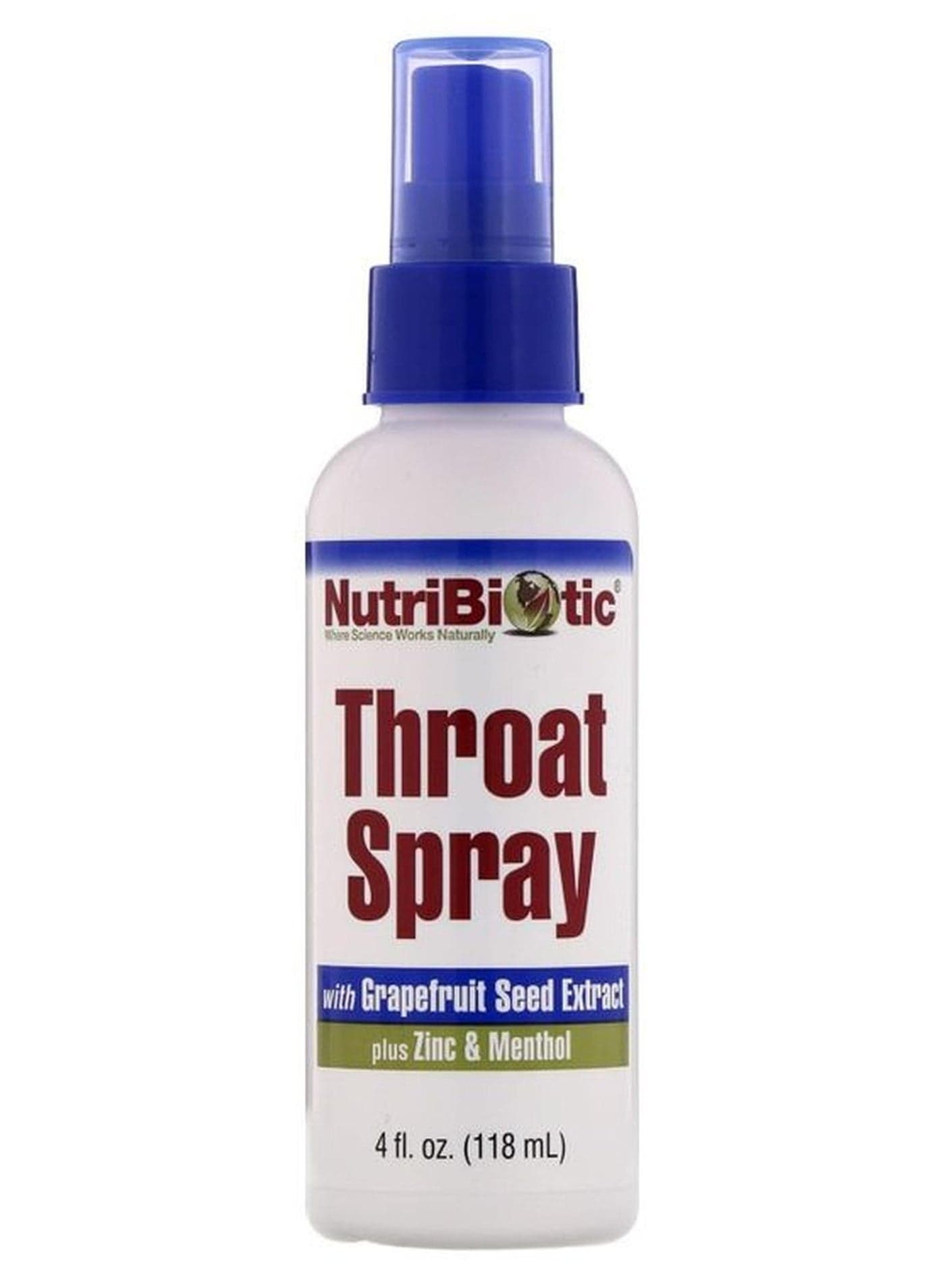 Throat Spray With Grapefruit Seed Extract Plus Zinc And Menthol 118grams