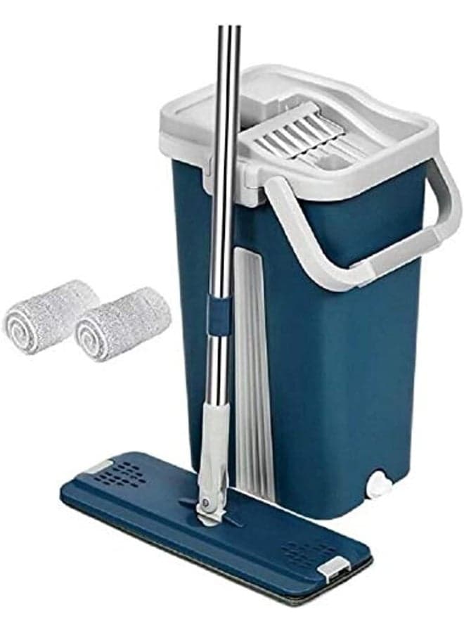 Free Hand Washing Flat Mop And Bucket Set Multicolour 40.2x22.4x18.4cm