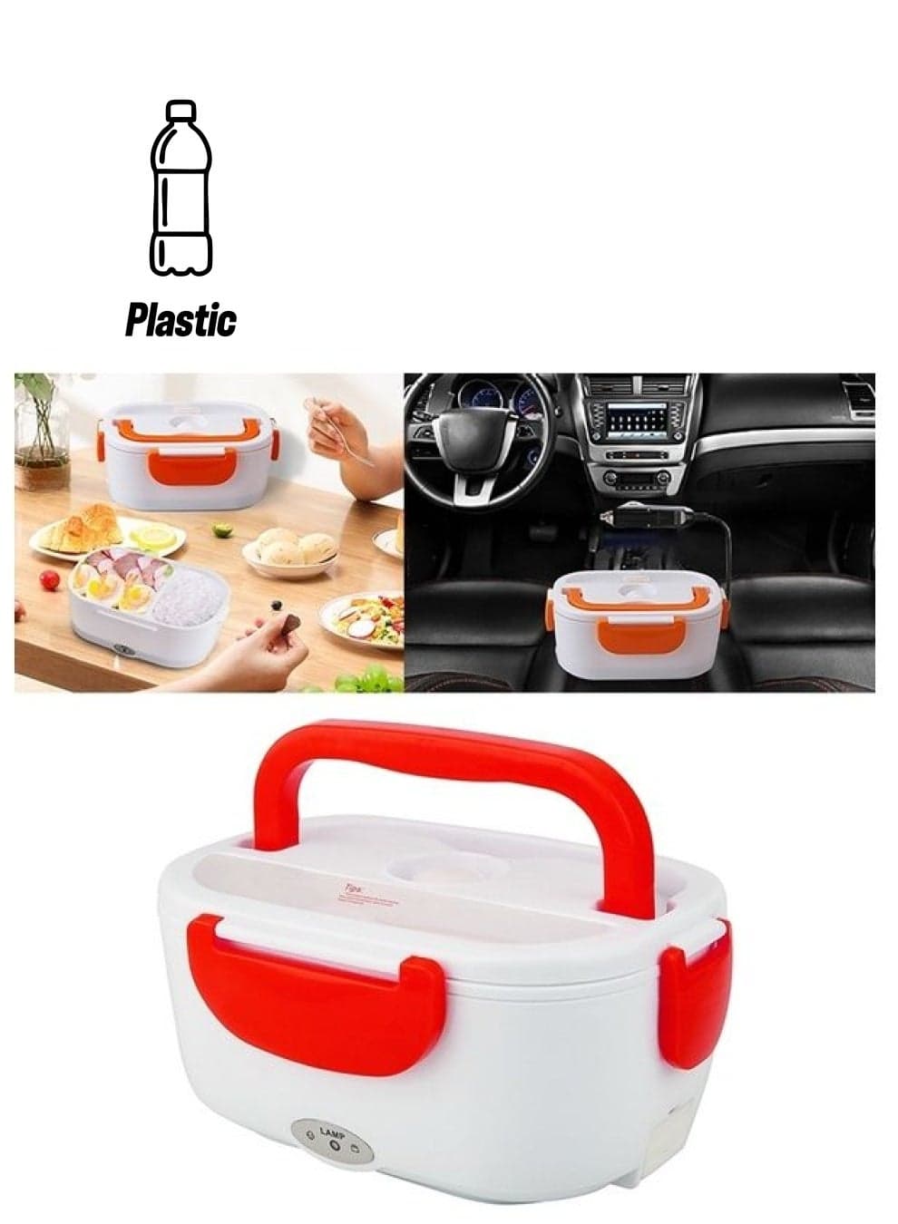 Electric Heating Food Container Red 26 x 17 x 26cm