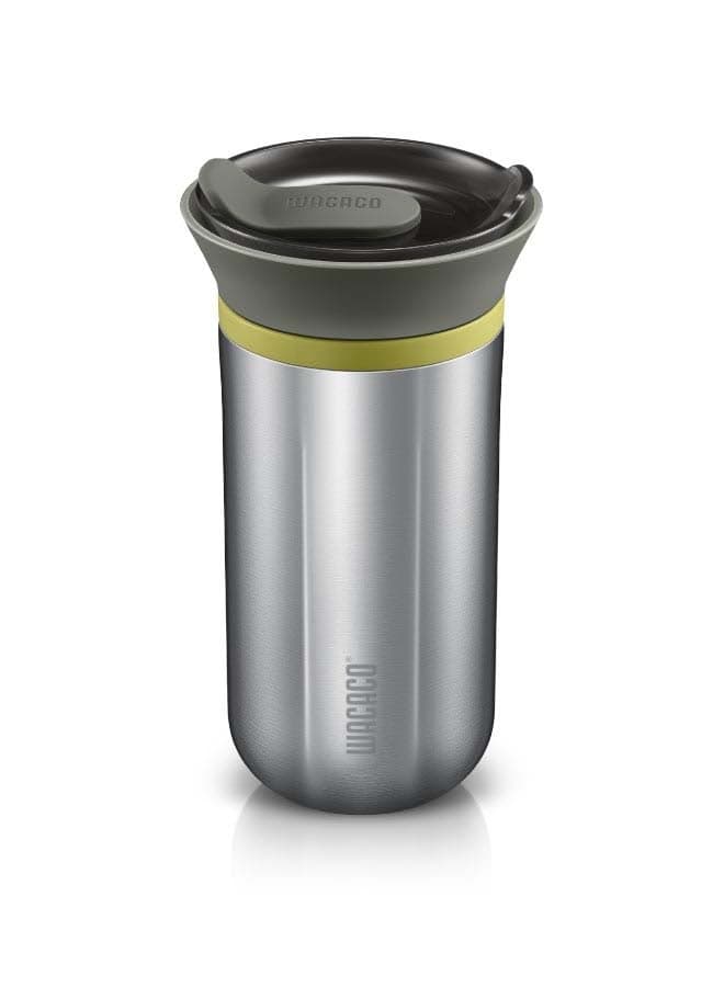Cuppamoka | Portable Pour Over Coffe Maker, Portable Drip Coffee Maker, Americano Coffee Machine w/ 10 Cone Paper Filters, Manually Operated, Stainless Steel Coffee Brewer | Works with Ground Coffee Silver/Grey/Green