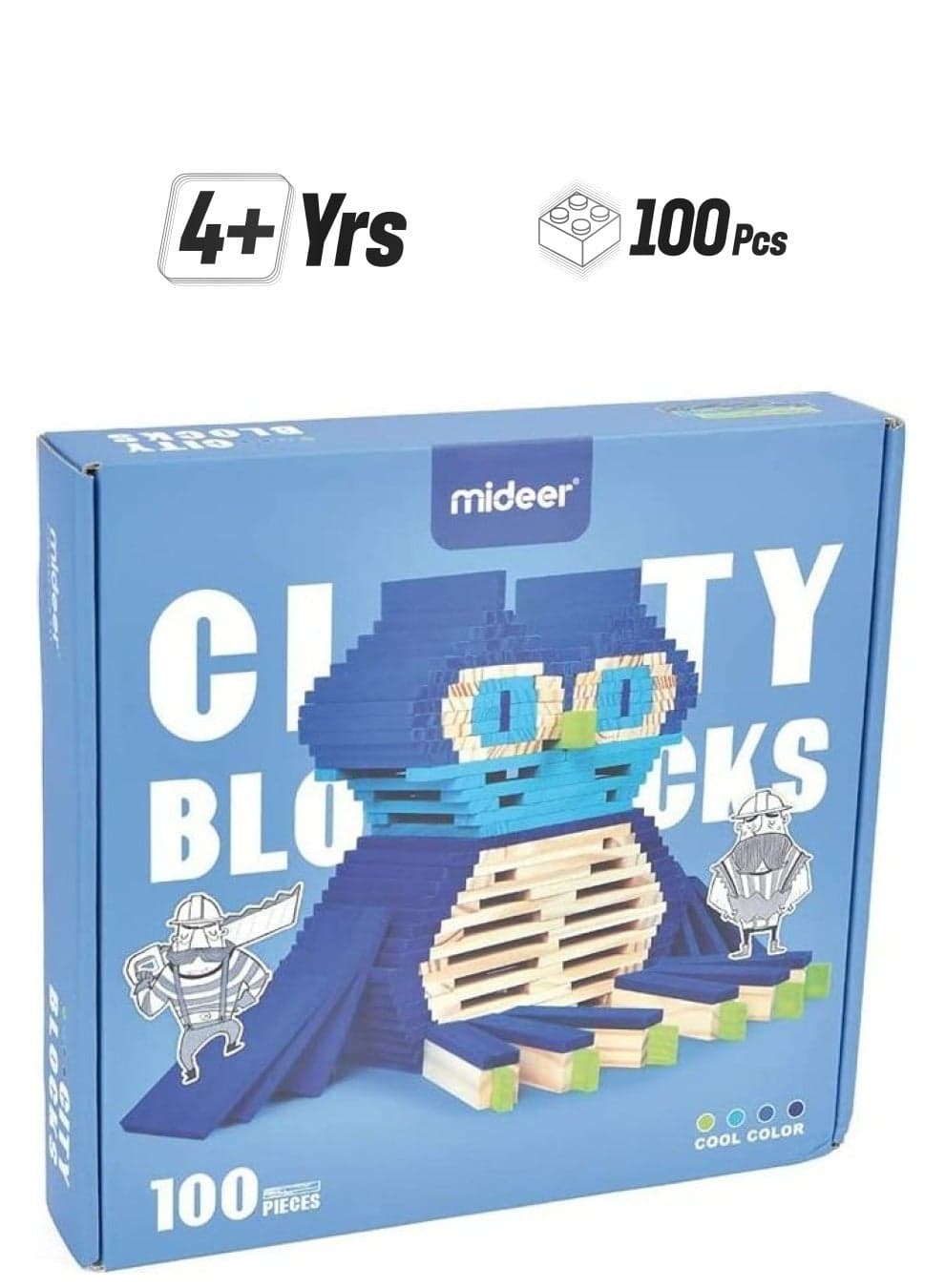 MD1116 100-Piece Wooden City Building Block Set 100 4+ Years